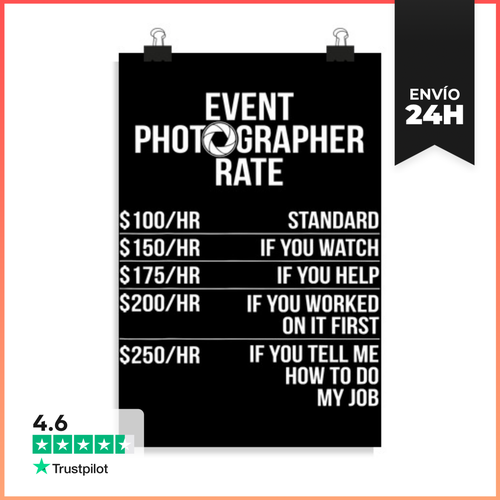 Póster Vertical Fotógrafo De Eventos Personal De Fotografía - latostadora.com - Modalova