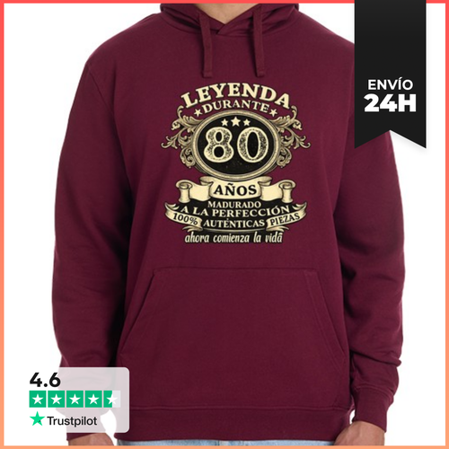 Sudadera Unisex Con Capucha Leyenda Durante 80 Años Madurado A La - latostadora.com - Modalova