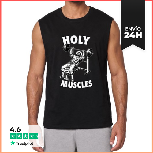 Camiseta Sin Mangas Músculos Sagrados - Gimnasio De Jesús - latostadora.com - Modalova