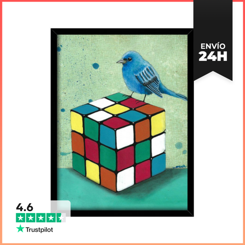 Cuadro Con Marco Vertical Cubo Rubbik LaTostadora - latostadora.com - Modalova