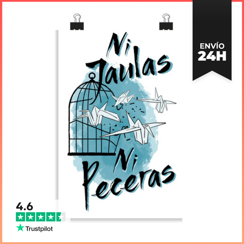 Póster Vertical NI JAULAS NI PECERAS LaTostadora - latostadora.com - Modalova