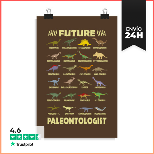 Póster Vertical Future Paleontologist Guía Especies TRex Fósiles - latostadora.com - Modalova