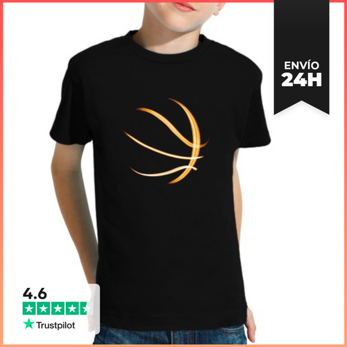 Camiseta Clásica Para Niños Pelota De Baloncesto Silueta - latostadora.com - Modalova