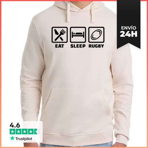 Sudadera Unisex Con Capucha Comer Sueño Rugby LaTostadora - latostadora.com - Modalova