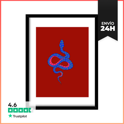 Cuadro Con Marco Vertical Serpiente Flor LaTostadora - latostadora.com - Modalova