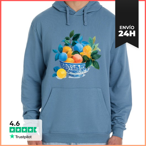 Sudadera Unisex Con Capucha Tazón Decorado Lleno De Cítricos - latostadora.com - Modalova