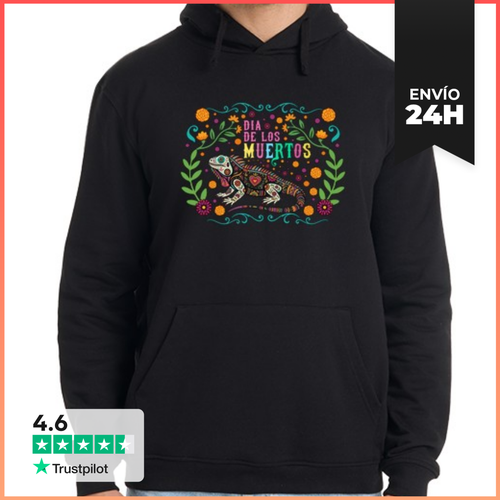 Sudadera Unisex Con Capucha Floral Mexicana Día De Los Muertos - latostadora.com - Modalova