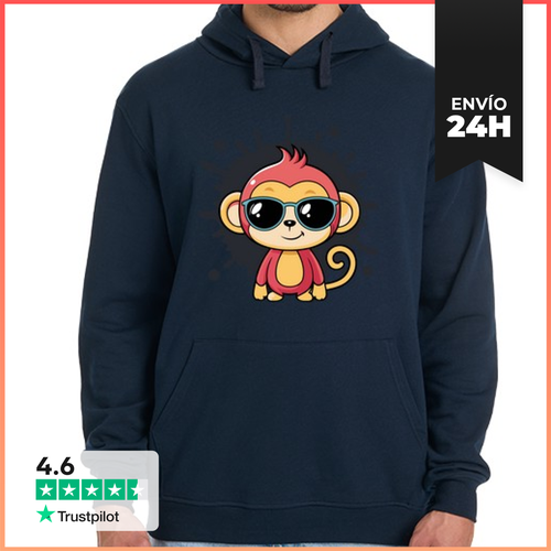 Sudadera Unisex Con Capucha Singe Elegante Salpicadura Gafas - latostadora.com - Modalova