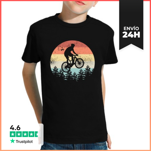 Camiseta Clásica Para Niños Bicicleta De Montaña Puesta De Sol - latostadora.com - Modalova
