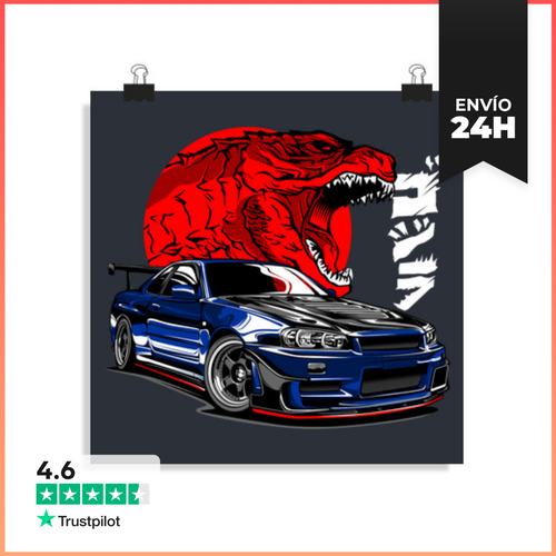 Póster Cuadrado Gojira R34 LaTostadora - latostadora.com - Modalova