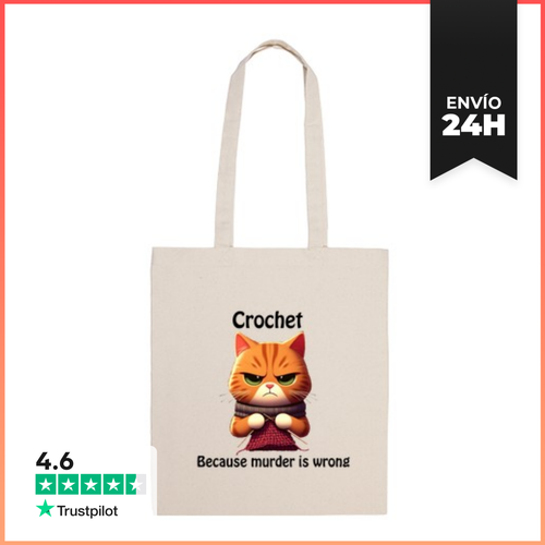 Bolsa De Tela Crochet Because Murder Is Wrong LaTostadora - latostadora.com - Modalova