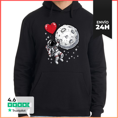 Sudadera Unisex Con Capucha Día De San Valentín Astronauta - latostadora.com - Modalova