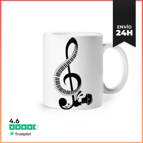 Taza Tinta Derramada Forma Clave Sol En Negr LaTostadora - latostadora.com - Modalova