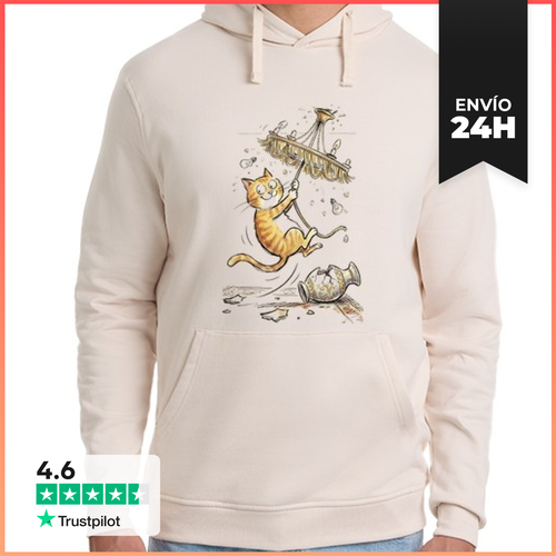 Sudadera Unisex Con Capucha Gato Colgado Del Candelabro Jarrón - latostadora.com - Modalova