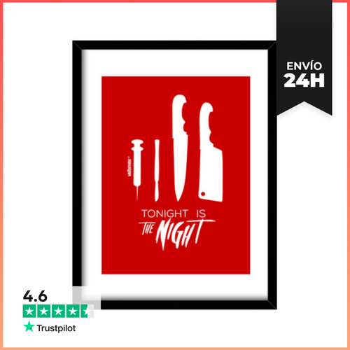 Cuadro Con Marco Vertical Dexter - Tonight Is The Night - latostadora.com - Modalova