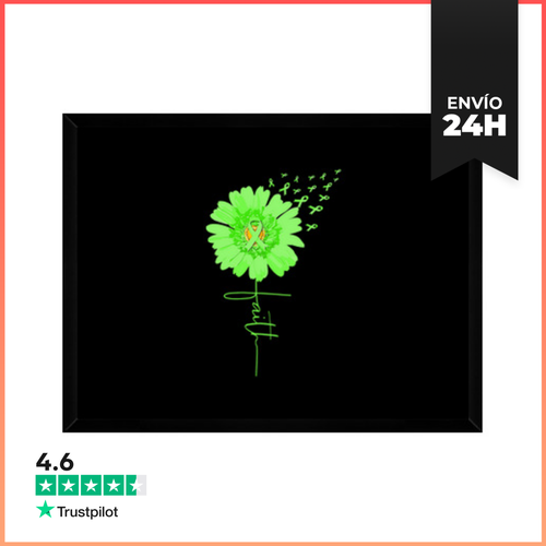 Cuadro Con Marco Horizontal Fe Girasol Cinta Verde Mental - latostadora.com - Modalova