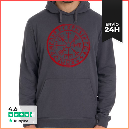 Sudadera Unisex Con Capucha Vegvísir Viking Compass - Blood - latostadora.com - Modalova