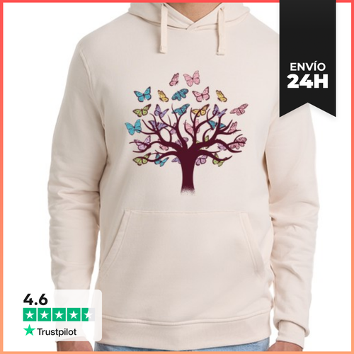 Sudadera Unisex Con Capucha Árbol De Mariposas LaTostadora - latostadora.com - Modalova