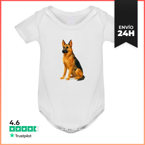 Body Bebé Perro Pastor Alemán Low Poly LaTostadora - latostadora.com - Modalova
