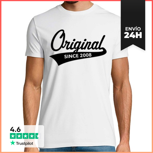 Camiseta Hombre Clásica Original Desde 2008 - Cumpleaños - Negro - latostadora.com - Modalova