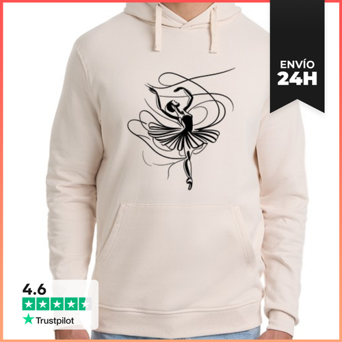 Sudadera Unisex Con Capucha Bailarina Dibujo De Una Línea - latostadora.com - Modalova