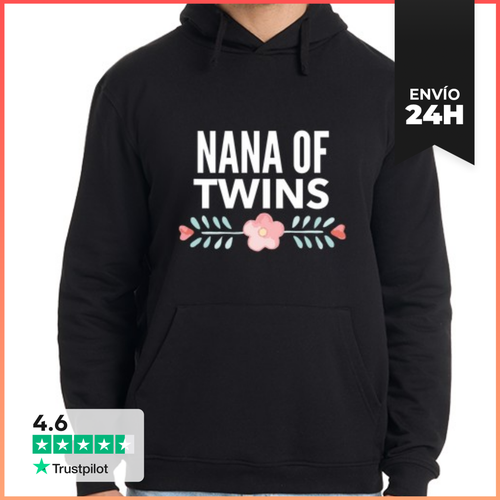 Sudadera Unisex Con Capucha Abuela De Gemelos Con Flor - latostadora.com - Modalova