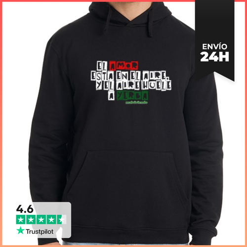 Sudadera Unisex Con Capucha El Amor Está En El Aire- Oscuro - latostadora.com - Modalova