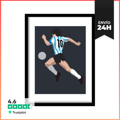 Cuadro Con Marco Vertical Maradona LaTostadora - latostadora.com - Modalova