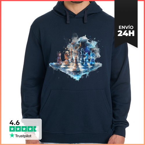 Sudadera Unisex Con Capucha Ajedrez Efecto Agua LaTostadora - latostadora.com - Modalova