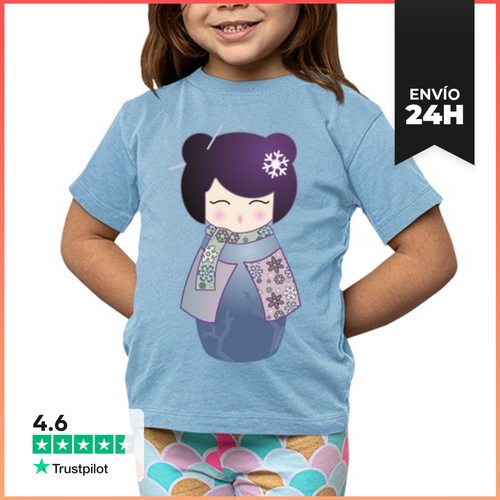 Camiseta Clásica Para Niños Kokeshi Invierno LaTostadora - latostadora.com - Modalova