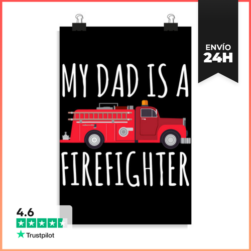Póster Vertical Mi Papá Es Bombero LaTostadora - latostadora.com - Modalova