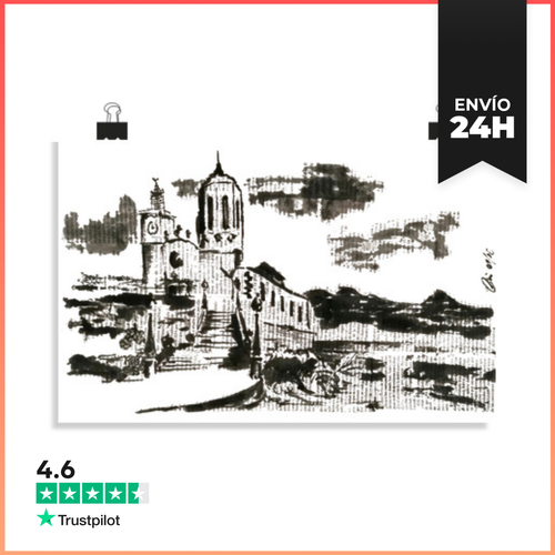 Póster Horizontal Iglesia Sitges LaTostadora - latostadora.com - Modalova