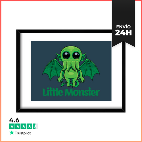 Cuadro Con Marco Horizontal Lindo Monstruo Mítico Pequeño Cthulhu - latostadora.com - Modalova