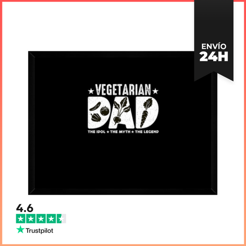 Cuadro Con Marco Horizontal Papá Vegetariano El Ídolo El Mito El - latostadora.com - Modalova