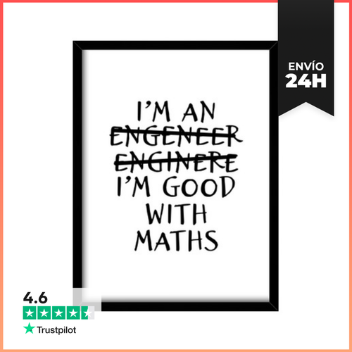 Cuadro Con Marco Vertical Ingeniero Bueno Con Las Matemáticas Gra - latostadora.com - Modalova