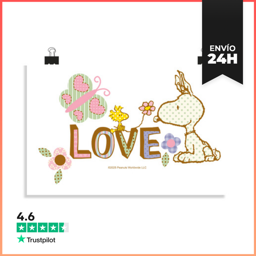 Póster Horizontal Snoopy And Woodstock Love LaTostadora - latostadora.com - Modalova
