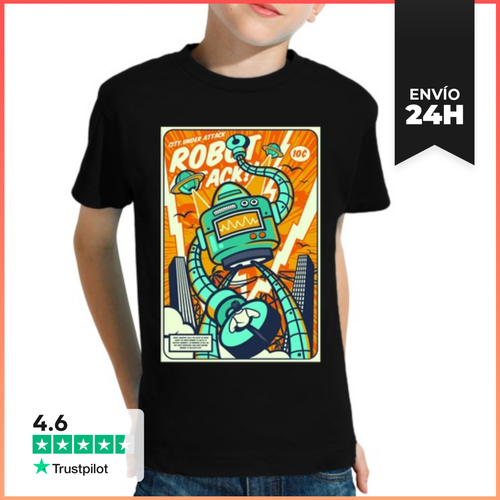 Camiseta Clásica Para Niños Robot Attack LaTostadora - latostadora.com - Modalova