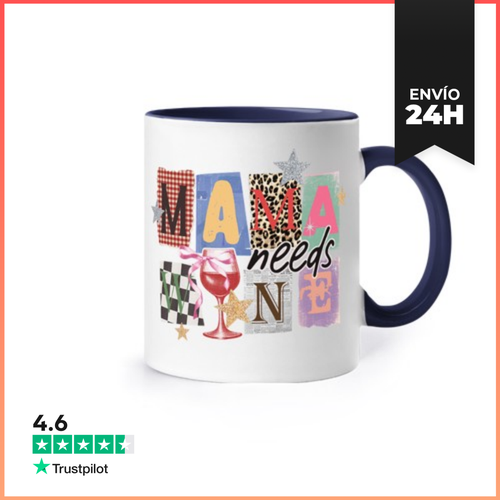 Taza De Colores MAMA NEEDS WINE COLLAGE LaTostadora - latostadora.com - Modalova