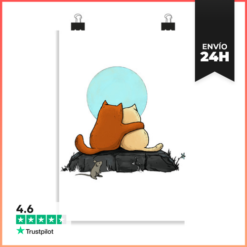 Póster Vertical Dos Gatos LaTostadora - latostadora.com - Modalova