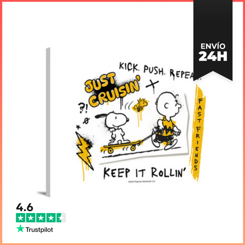 Lienzo Horizontal Keep It Rollin Snoopy LaTostadora - latostadora.com - Modalova