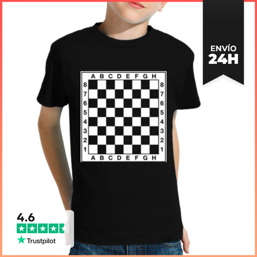 Camiseta Clásica Para Niños Tablero Ajedrez Coordenadas - latostadora.com - Modalova