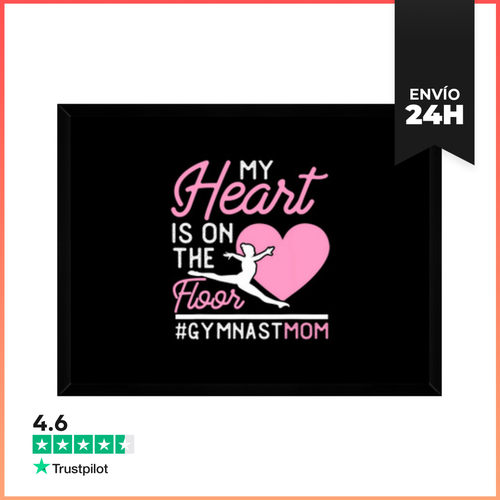 Cuadro Con Marco Horizontal Mamá De Gimnasia Mi Corazón Está En - latostadora.com - Modalova