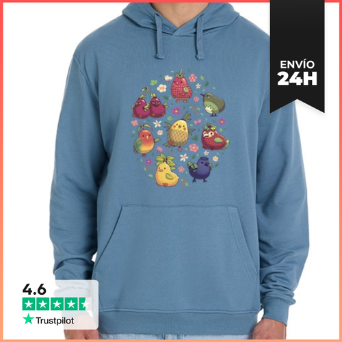 Sudadera Unisex Con Capucha Macedonia De Pájaros Kawaii - latostadora.com - Modalova