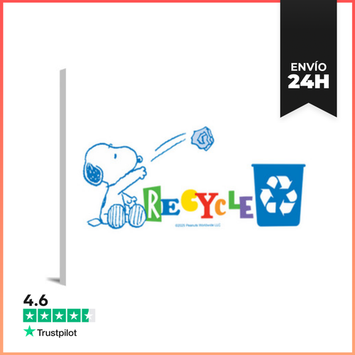 Lienzo Horizontal Snoopy Recycle Colores LaTostadora - latostadora.com - Modalova