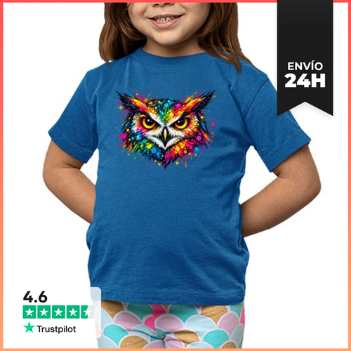 Camiseta Clásica Para Niños Búho Multicolor LaTostadora - latostadora.com - Modalova