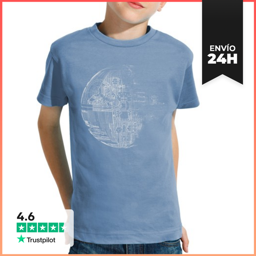 Camiseta Clásica Para Niños Estrella De La Muerte Grey - latostadora.com - Modalova