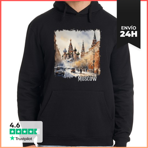 Sudadera Unisex Con Capucha Acuarela De Moscú, Moscú Rusia - latostadora.com - Modalova