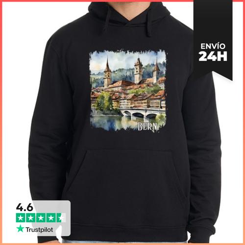 Sudadera Unisex Con Capucha Acuarela De Berna, Berna Suiza - latostadora.com - Modalova