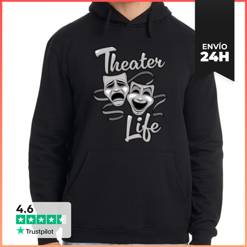 Sudadera Unisex Con Capucha Vida Teatral Máscaras De Comedia Y - latostadora.com - Modalova