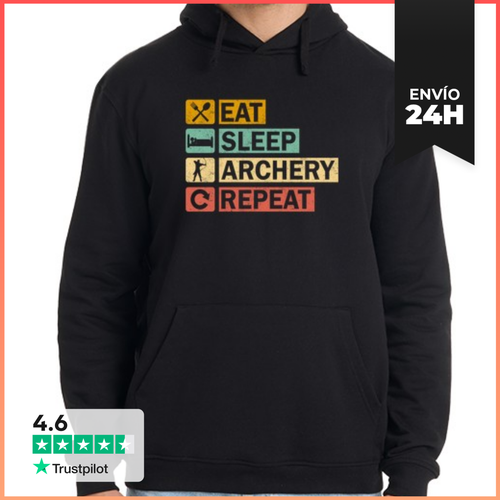 Sudadera Unisex Con Capucha Comer Dormir Tiro Con Arco Repetir - latostadora.com - Modalova